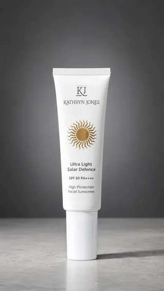 Sunscreen tube on a marble surface